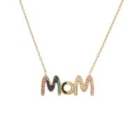 Mother's Day Jewelry & Supplies Brass with Cubic Zirconia with 6cm extender chain 18K gold plated fashion jewelry & for woman mixed colors nickel lead & cadmium free Length Approx 42 cm Sold By PC