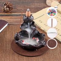Backflow Incense Burner, Porcelain, handmade, for home and office & durable & multifunctional, 100x100x85mm, Sold By PC