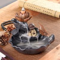 Backflow Incense Burner, Porcelain, handmade, for home and office & durable & multifunctional, 160x140x105mm, Sold By PC