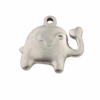 Stainless Steel Animal Pendants, 304 Stainless Steel, Elephant, fashion jewelry & Unisex, original color, 17x18x3mm, Hole:Approx 1.5mm, Sold By PC