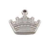 Stainless Steel Pendants, 304 Stainless Steel, Crown, fashion jewelry & Unisex, original color, 16x18x2mm, Hole:Approx 1.5mm, Sold By PC