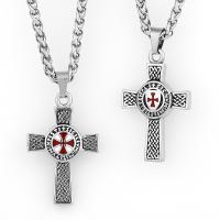 Titanstahl Halskette, Kreuz, poliert, Modeschmuck & verschiedene Stile für Wahl & für den Menschen, 42.50x27mm, Länge:60 cm, verkauft von PC