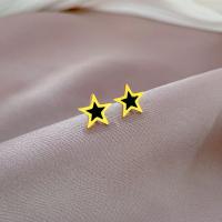Titanium Steel  Earring with Shell Star Vacuum Ion Plating fashion jewelry & for woman Sold By Pair