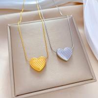Titanium Steel Necklace, with 1.97inch extender chain, Heart, Vacuum Ion Plating, fashion jewelry & for woman, more colors for choice, 18x15mm, Sold Per Approx 15.75 Inch Strand