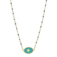 Stainless Steel Jewelry Necklace 304 Stainless Steel with 5cm extender chain Star Vacuum Ion Plating Bohemian style & for woman & enamel Length Approx 45 cm Sold By PC