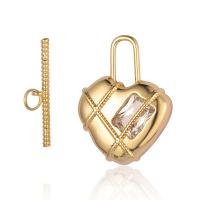 Brass Toggle Clasp plated fashion jewelry & DIY & micro pave cubic zirconia nickel lead & cadmium free Sold By PC