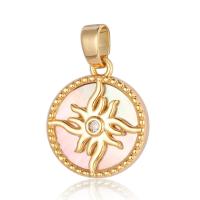 Cubic Zirconia Micro Pave Brass Pendant, with Shell, plated, fashion jewelry & DIY & different styles for choice & micro pave cubic zirconia, more colors for choice, nickel, lead & cadmium free, Sold By PC