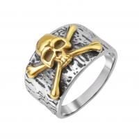 Titanium Steel Finger Ring, Skull, silver color plated, fashion jewelry & for man, nickel, lead & cadmium free, Sold By PC
