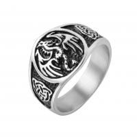Titanium Steel Finger Ring, silver color plated, fashion jewelry & for man, nickel, lead & cadmium free, Sold By PC