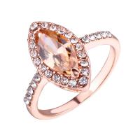 Tibetan Style Finger Ring, plated, different size for choice & micro pave cubic zirconia & for woman, rose gold color, Sold By PC