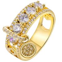 Zinc Alloy Finger Ring plated Unisex & micro pave rhinestone Sold By PC