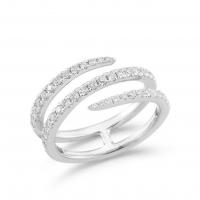 Zinc Alloy Finger Ring plated & micro pave rhinestone & for woman Sold By PC