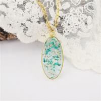 Resin Necklace, with Brass & Iron, different styles for choice & for woman & epoxy gel, 45cm, Approx 12PCs/Lot, Sold By Lot
