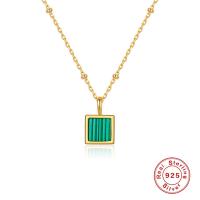 925 Sterling Silver Necklaces, with turquoise & Malachite & Agate, fashion jewelry & for woman, more colors for choice, nickel, lead & cadmium free, Sold By PC