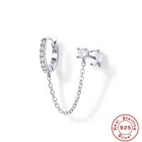 925 Sterling Silver Lever Back Earring fashion jewelry & micro pave cubic zirconia nickel lead & cadmium free 40mm Sold By PC