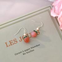Freshwater Pearl Earrings, with Yunnan Red Agate, fashion jewelry & for woman, 3mm,10mm, Sold By Pair