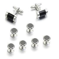 Cufflinks Brass silver color plated 8 pieces & for man nickel lead & cadmium free 10mm Sold By Set