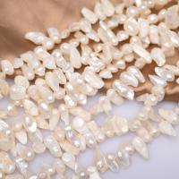 Barock kultivierten Süßwassersee Perlen, Natürliche kultivierte Süßwasserperlen, DIY, weiß, 6-10mm, verkauft per ca. 35 cm Strang
