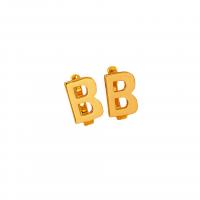 Brass Stud Earring Letter B gold color plated fashion jewelry & for woman nickel lead & cadmium free Sold By Pair