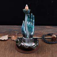 Backflow Incense Burner, Porcelain, half handmade, for home and office & durable, more colors for choice, 110x140x170mm, Sold By PC