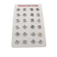 304 Stainless Steel Stud Earring Set, fashion jewelry & for woman, original color, 7.50x8x12.50mm, 12Pairs/Lot, Sold By Lot