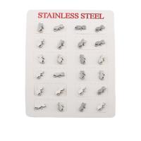 304 rustfrit stål Stud Earring Set, Cat, mode smykker & for kvinde, oprindelige farve, 10x5x13mm, 12par/Lot, Solgt af Lot