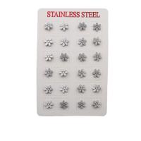 304 Stainless Steel Stud Earring Set petals fashion jewelry & for woman original color Sold By Lot