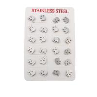 304 rustfrit stål Stud Earring Set, Elephant, mode smykker & for kvinde, oprindelige farve, 10.50x8x13mm, 12par/Lot, Solgt af Lot