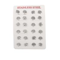 304 Stainless Steel Stud Earring Set, fashion jewelry & for woman, original color, 9.50x9.50x13mm, 12Pairs/Lot, Sold By Lot