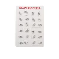 304 rustfrit stål Stud Earring Set, mode smykker & for kvinde, oprindelige farve, 9x4.50x13mm, 12par/Lot, Solgt af Lot