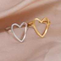 Titanium Steel Finger Ring, Heart, Vacuum Ion Plating, fashion jewelry & for woman, more colors for choice, Sold By PC