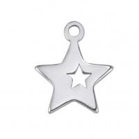 Stainless Steel Pendants 304 Stainless Steel Star Vacuum Ion Plating DIY & hollow Sold By PC