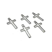 Stainless Steel Cross Pendants, 304 Stainless Steel, polished, DIY & hollow, original color, 11x22x1.60mm, Hole:Approx 1.5mm, Sold By PC