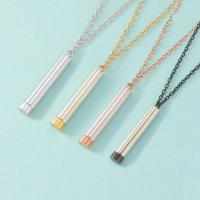Titanium Steel Necklace with 5CM extender chain Column plated fashion jewelry & retractable Length Approx 45 cm Sold By PC