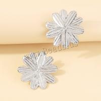 Tibetan Style Stud Earring, Flower, plated, fashion jewelry & for woman, more colors for choice, nickel, lead & cadmium free, 52x52mm, Sold By Pair