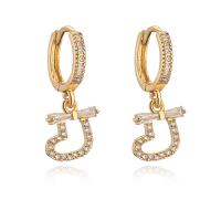 Huggie Hoop Drop Earring Titanium Steel plated micro pave cubic zirconia & for woman Sold By Pair