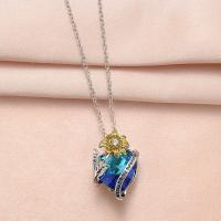 Zinc Alloy Jewelry Necklace with Glass fashion jewelry & with rhinestone nickel lead & cadmium free 50cm Sold By PC