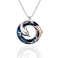 Zinc Alloy Jewelry Necklace with Glass fashion jewelry nickel lead & cadmium free 50cm Sold By PC