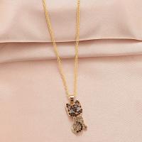 Zinc Alloy smykker halskæde, mode smykker & med rhinestone, guld, nikkel, bly & cadmium fri, 50cm, Solgt af PC