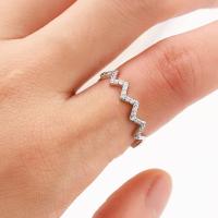Cink Alloy Finger Ring, modni nakit & micro utrti kubni cirkonij & za žene, nikal, olovo i kadmij besplatno, Prodano By par