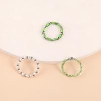 Finger Ring smykker, Glas, med Plastic Pearl, mode smykker & Unisex, flere farver til valg, Solgt af sæt