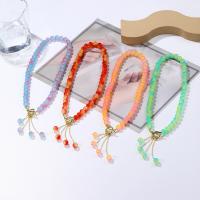 Brass Necklace, with Gemstone, gold color plated, fashion jewelry & for woman, more colors for choice, Length:48 cm, Sold By PC