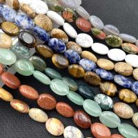 Gemstone Jewelry Beads, Natural Stone, Flat Oval, DIY & different materials for choice & different size for choice, more colors for choice, Sold By Strand