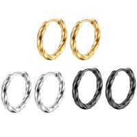 Stainless Steel Huggie Hoop Earring, 304 Stainless Steel, Donut, Galvanic plating, fashion jewelry & Unisex, more colors for choice, 16mm, Sold By Pair