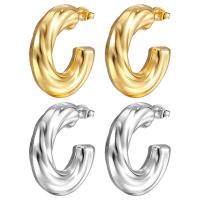 Stainless Steel Stud Earrings 304 Stainless Steel Letter C Galvanic plating fashion jewelry & for woman Sold By Pair