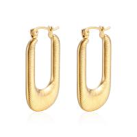 Stainless Steel Hoop Earring, 304 Stainless Steel, Rectangle, Galvanic plating, fashion jewelry & for woman, more colors for choice, 20x32mm, Sold By Pair