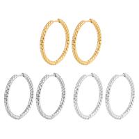 Stainless Steel Hoop Earring 304 Stainless Steel Donut Galvanic plating fashion jewelry & for woman Sold By Pair