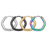 Stainless Steel Hoop Earring, 304 Stainless Steel, Hexagon, Galvanic plating, fashion jewelry & Unisex, more colors for choice, 20mm, Sold By Pair