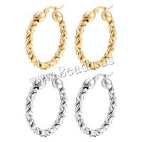 Stainless Steel Hoop Earring 304 Stainless Steel Donut Galvanic plating fashion jewelry & for woman Sold By Pair