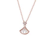 Cubic Zircon Micro Pave 925 Sterling Silver Necklace, with Shell, with 1.97inch extender chain, fashion jewelry & micro pave cubic zirconia & for woman, nickel, lead & cadmium free, Length:Approx 15.74 Inch, Sold By PC